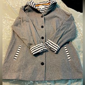 NWT New Market & Spruce Stitch Fix Jacket 1X Gray Blue & White Striped